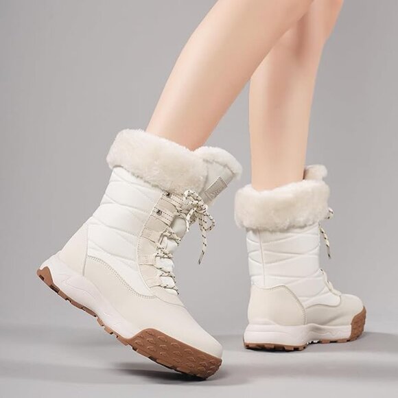 Womens Snow Boots with Insulated Sole, Lightweight Warm Cozy Winter Booties - Picture 2 of 6